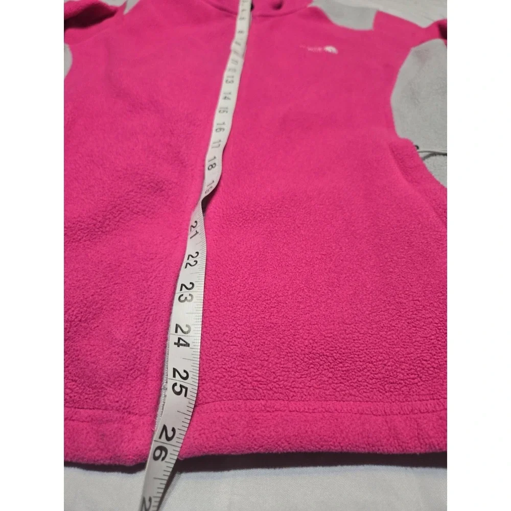 The North Face Womens Large Pink/Grey Fleece Full Zip Jacket Outdoor Cozy Logo - Picture 6 of 9